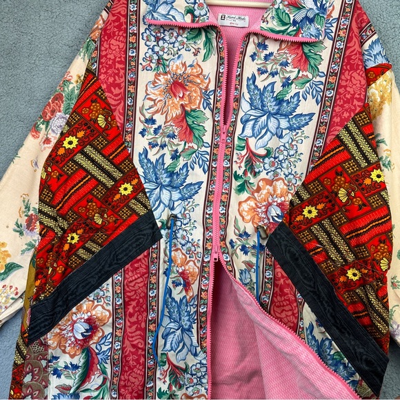 Retro Floral Handmade By Kien Ly Patchwork Jacket size XL - Picture 9 of 16